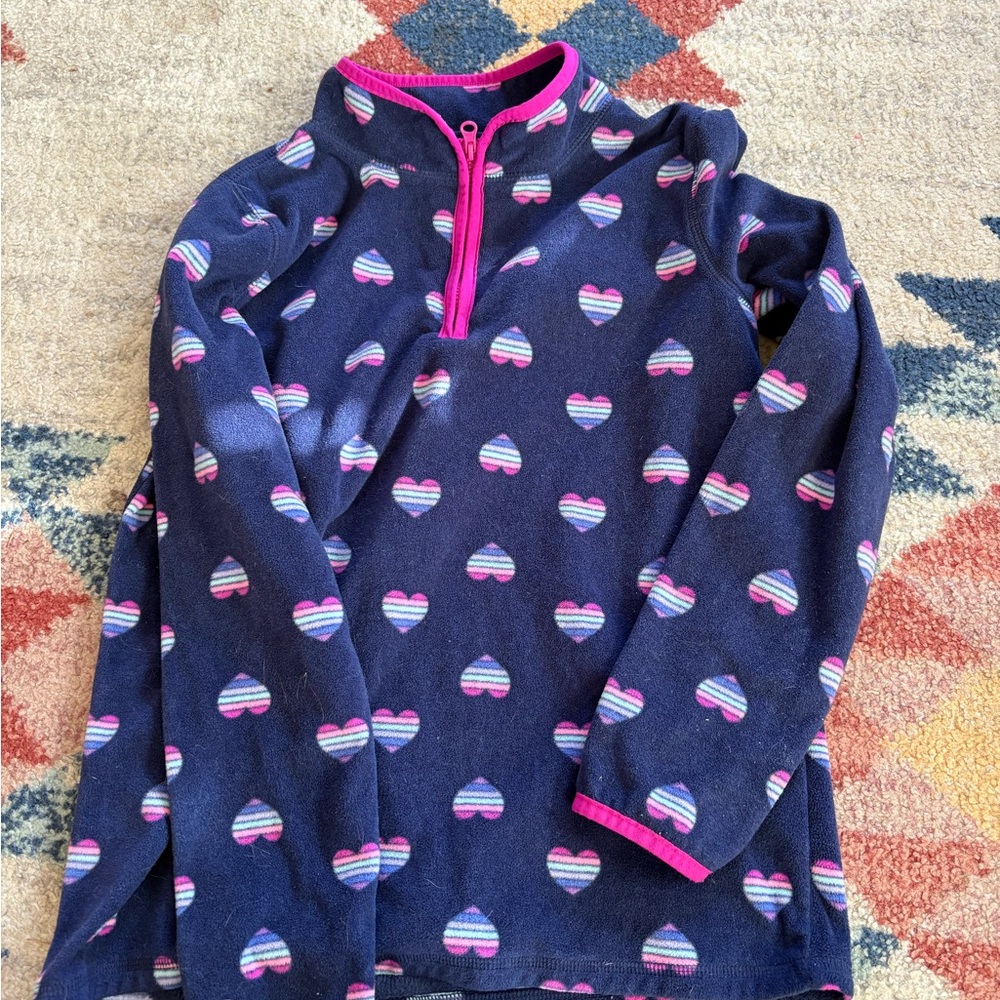 OshKosh B'gosh Navy and Pink Heart Kids Hoodie